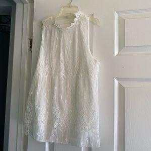 BCX White Lace Tank Top